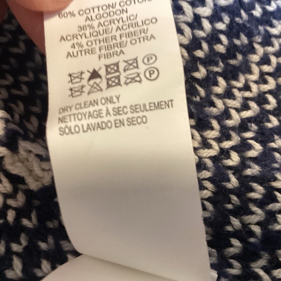 Lucky Brand Blue and White Open Long Cardigan Sweater Women’s Small - Picture 10 of 11